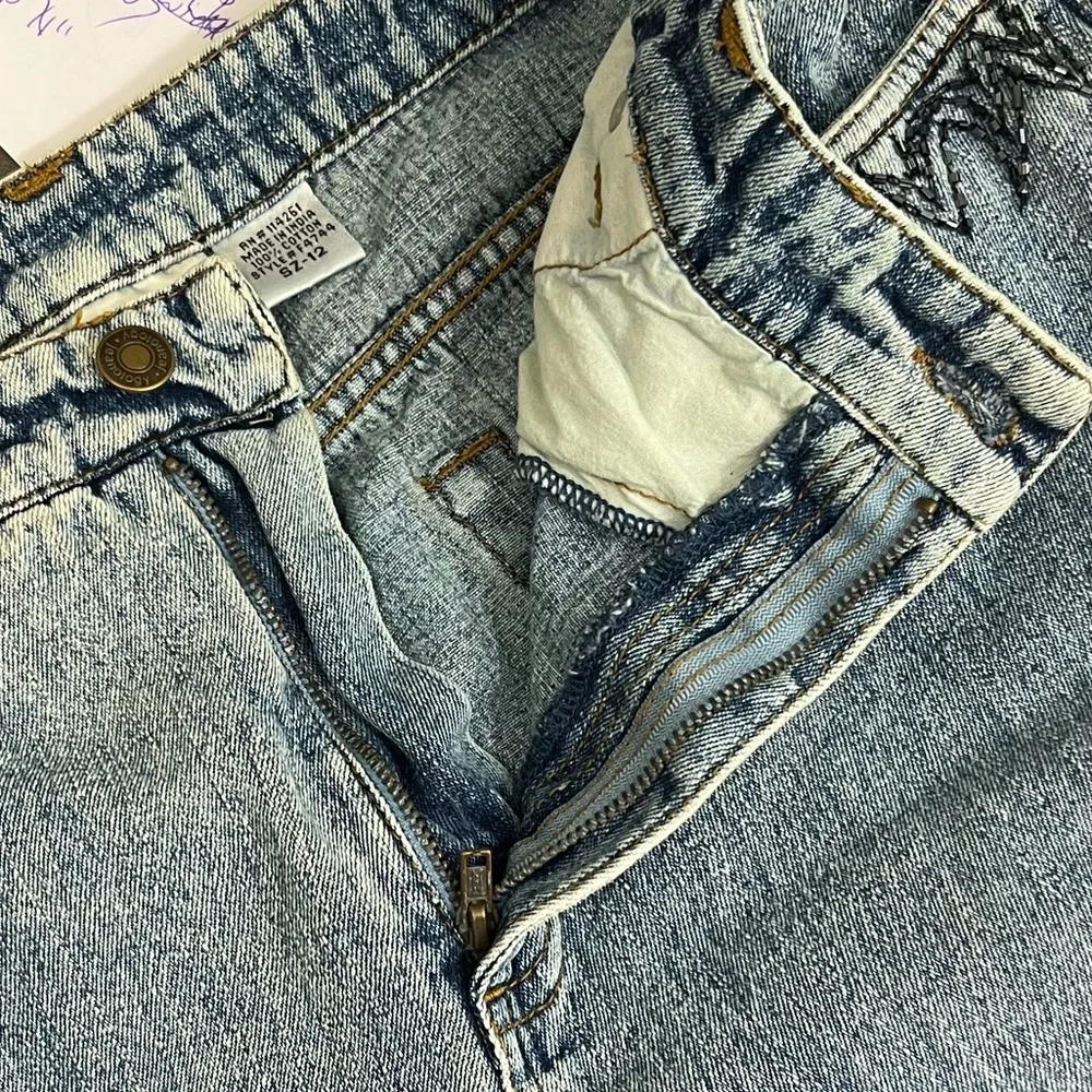 Vintage Y2K Jeanology Jeans Flare Black Lace Size 12